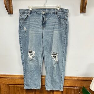 Old Navy size 20 distressed boyfriend loose Blue Jeans